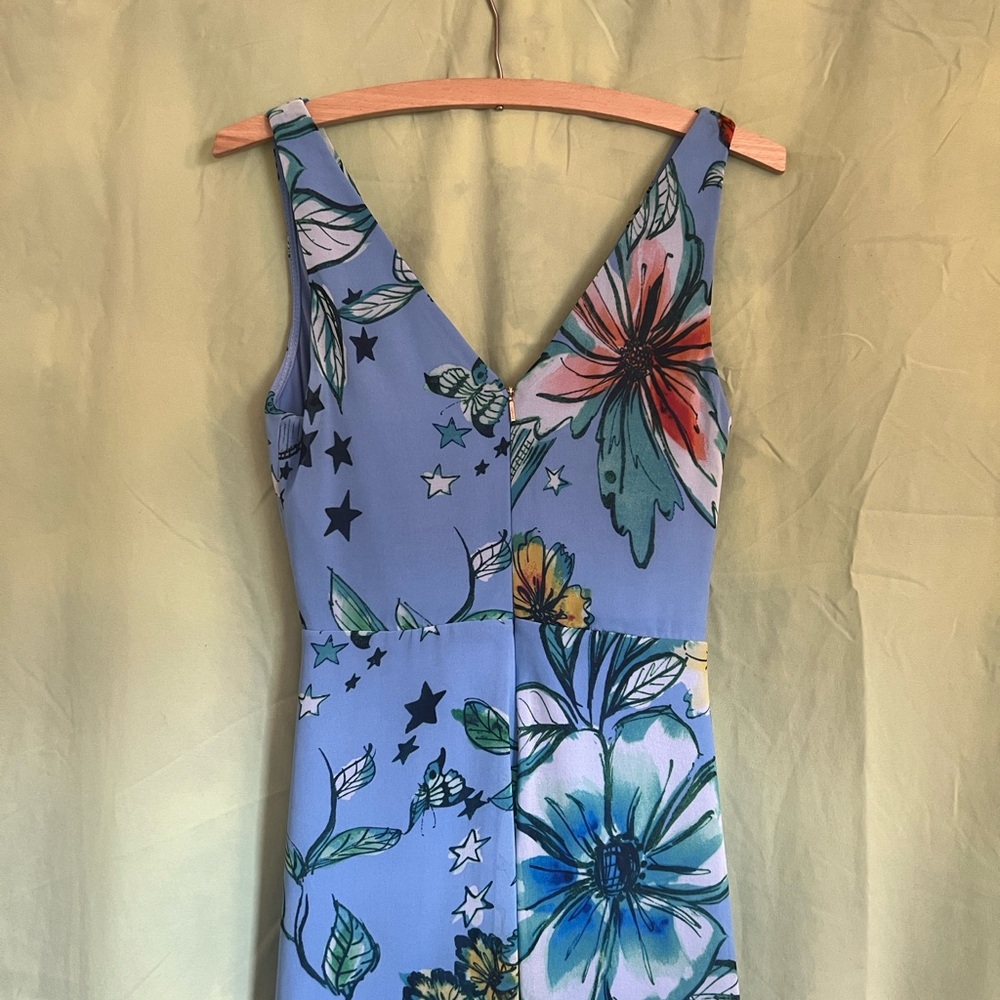 DKNY Blue Floral cottage core Maxi Dress - Picture 6 of 14